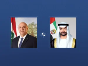 التعاون الإماراتي اللبناني في اتصال هاتفي