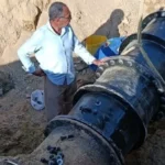 إصلاح خط الطرد الرئيسي بمحطة أبو عارف الجديدة