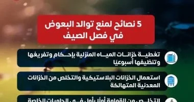 نصائح وزارة الصحة للحد من تكاثر البعوض في الصيف