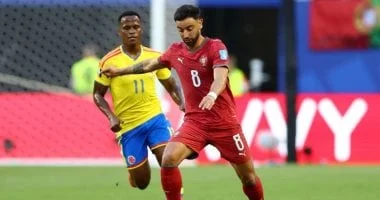 التعادل السلبي في الشوط الأول بين كولومبيا والبرتغال