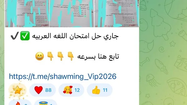 شاومينج ينشر تسريبات امتحان العربي للثانوية العامة 2026