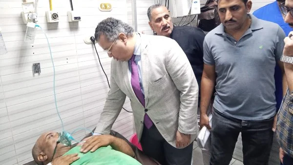 متابعة مصابي حادث تسرب الكلور بوحدة مياه الرملة