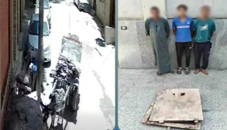 ضبط متهمين بسرقة غطاء صرف صحي بأسيوط