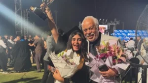 احتفال مؤثر بتخرج ابنة أشرف زكي وروجينا