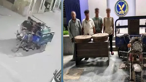 ضبط لصوص سرقوا غطاء بالوعة بالصرف الصحي في الجيزة