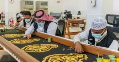 مراحل تصنيع كسوة الكعبة المشرفة