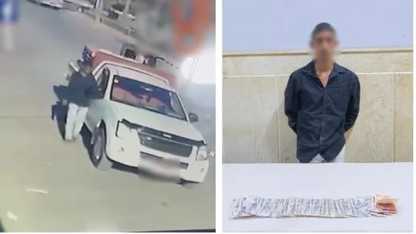 سقوط لص بسرقة من سيارة في الدقهلية