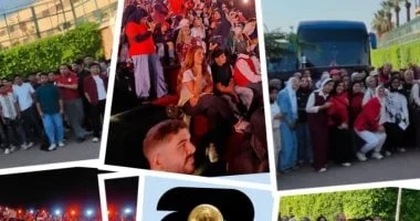 طلاب جامعة القاهرة يؤازرون منتخب مصر بالعاصمة الجديدة