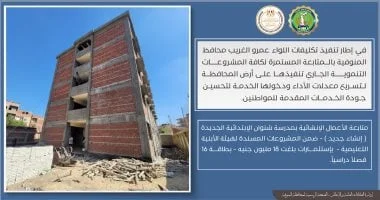 متابعة الأعمال في مدرسة شنوان الابتدائية الجديدة