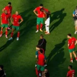 حزن لاعبي منتخب المغرب بعد الخروج من كأس العالم