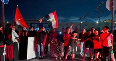 استقبال حافل لبعثة منتخب مصر في العلمين الجديدة
