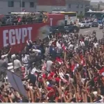احتفالات منتخب مصر في العلمين ورفع علم فلسطين