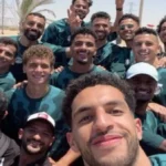 حسن الرداد وكريم فهمي يستقبلان منتخب مصر بعد المونديال
