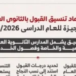 تنسيق القبول بالثانوية العامة في الجيزة 2027/2026