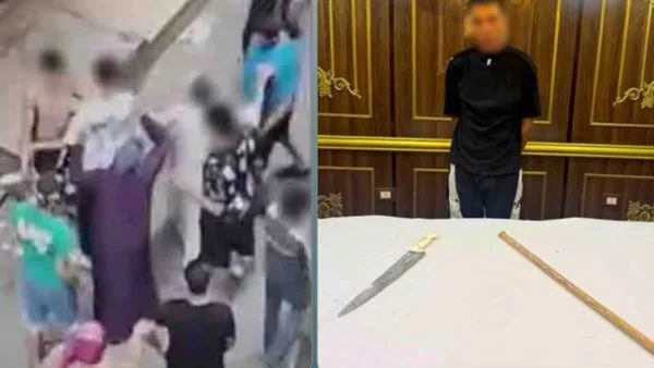 عامل يهدد الأهالي بسلاح أبيض في الجيزة