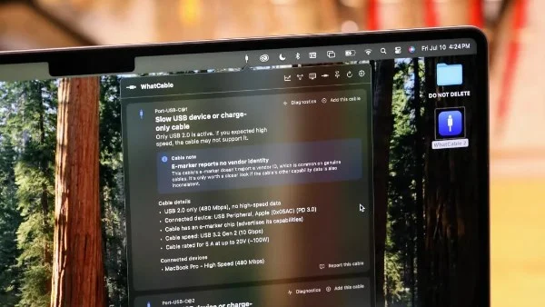 تطبيق "وات كابل" يكشف عن سرعة كابلات USB-C بسهولة