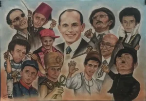 الكاريكاتير يحتفي بمحمد صبحي في معرض فني جديد