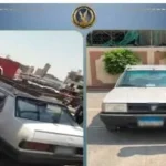ضبط قائد سيارة بسبب تحميله سلم وعامود حديدي