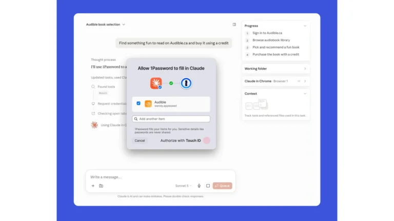 1Password تطلق ميزة جديدة لتأمين الوصول لـ Claude