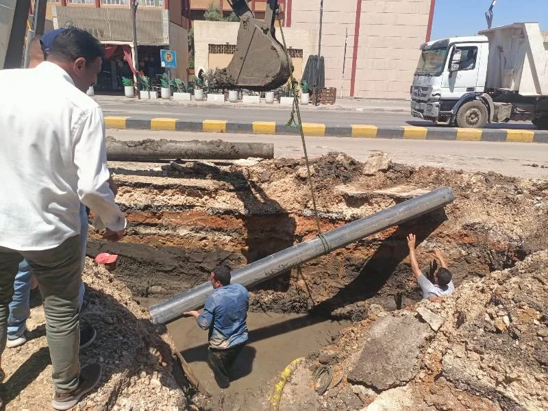 صيانة خط مياه بقري كفر الشيخ لتحقيق جودة الخدمة
