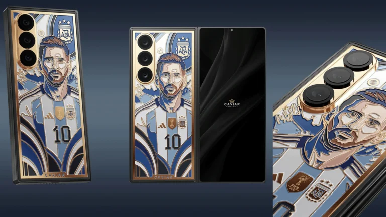 هاتف Galaxy Z Fold 8 Ultra بتصميم ميسي للبيع بمبلغ باهظ