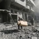 استشهاد 8 فلسطينيين في غارة إسرائيلية على جنازة النصيرات