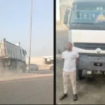 ضبط سائق نقل هرب عكس الاتجاه بالمقطم