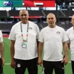حسام حسن يتفقد ملعب مباراة مصر وأستراليا في دالاس