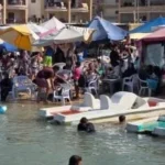 زحام على شواطئ رأس البر استعداداً لمباراة المنتخب