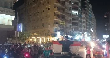 احتفالات جماهير بني سويف بتأهل منتخب مصر إلى دور الـ16
