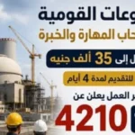 4210 فرصة عمل جديدة بمشروع الضبعة النووية