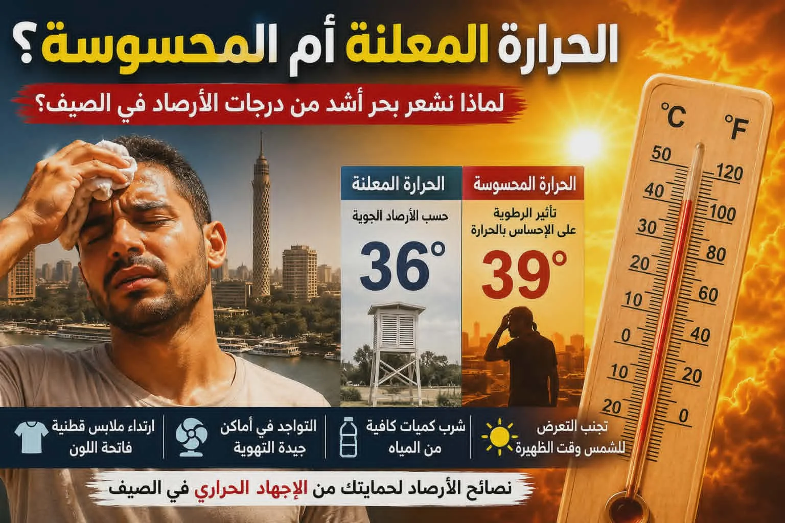 أسباب الشعور بحرارة أعلى من الأرصاد في الصيف