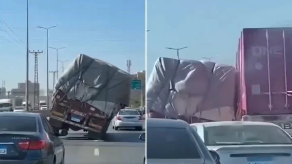 سائق تريلا يروي قصة إنقاذ سيارة محملة بالقطن
