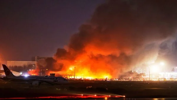 حريق في حظيرة طائرات جنوب شرق موسكو