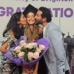 منى زكي وأحمد حلمي يحتفلان بتخرج ابنتهما