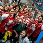 احتفال منتخب اليد بفوزه على فرنسا في بطولة العالم