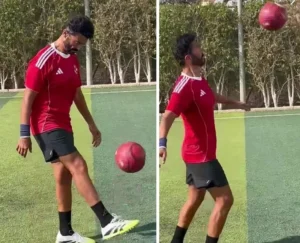 خالد النبوي يستعرض مهاراته الكروية خلال تصوير "طاهر المصري"