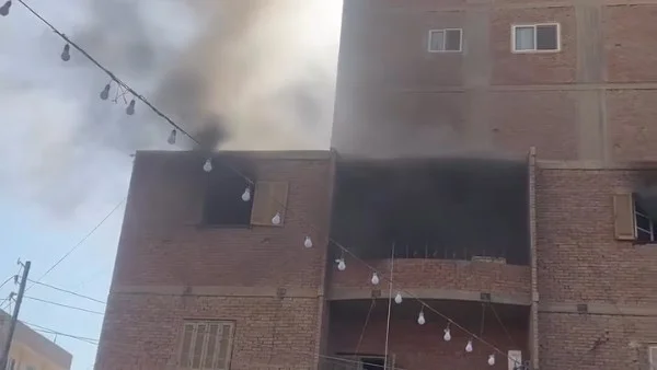 حريق في مصنع أحذية أمام نادي قليوب
