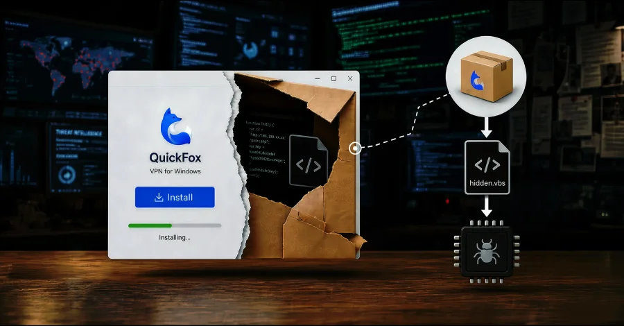 هجوم سلسلة إمداد على QuickFox ينقل برمجيات خبيثة عبر مُثبت ويندوز