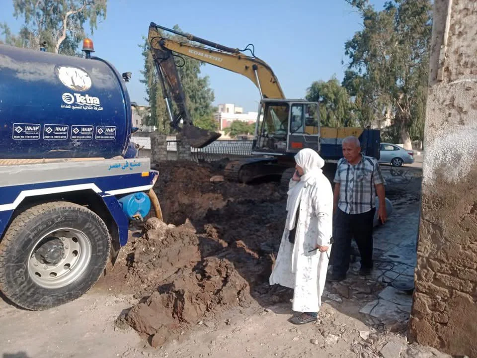 إصلاح خط المياه الرئيسي في بلقاس