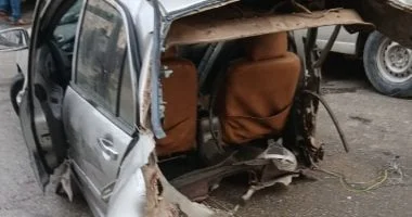 انقسام سيارة ملاكي في حادث بالعمرانية
